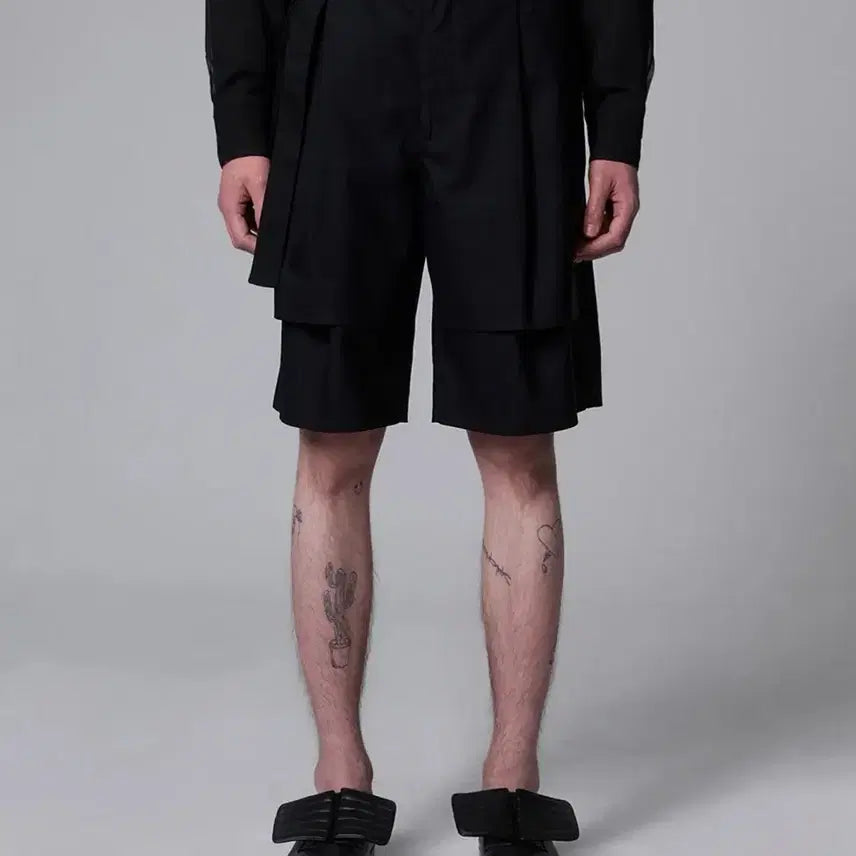[BUNJANG] Songzio Collection Signature Layered Shorts Black / 송지오 컬렉션 시그니처 레이어드 쇼츠 블랙 86 SG3PT700BK