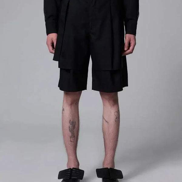 [BUNJANG] Songzio Collection Signature Layered Shorts Black / 송지오 컬렉션 시그니처 레이어드 쇼츠 블랙 86 SG3PT700BK