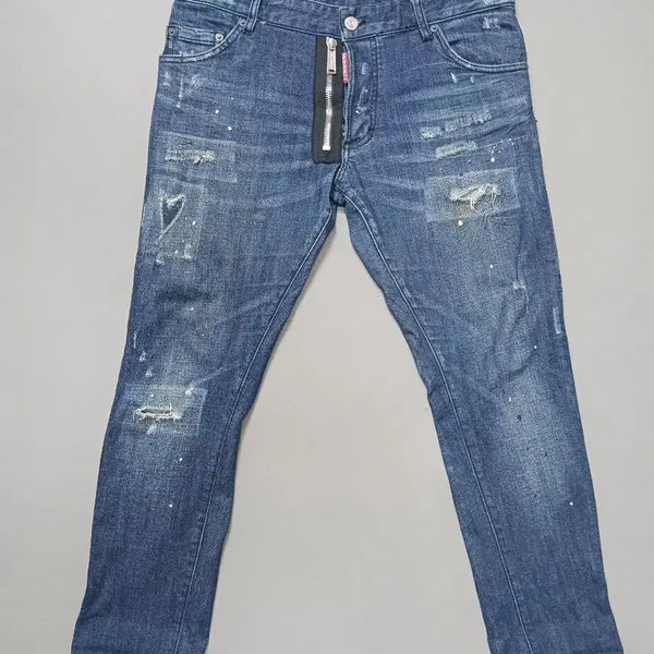 [BUNJANG] Dsquared2 Big Zipper Crash M Bootcut Jeans (Size 32) / [32] 디스퀘어드2 빅지퍼 크래쉬 M 부블레진 청바지