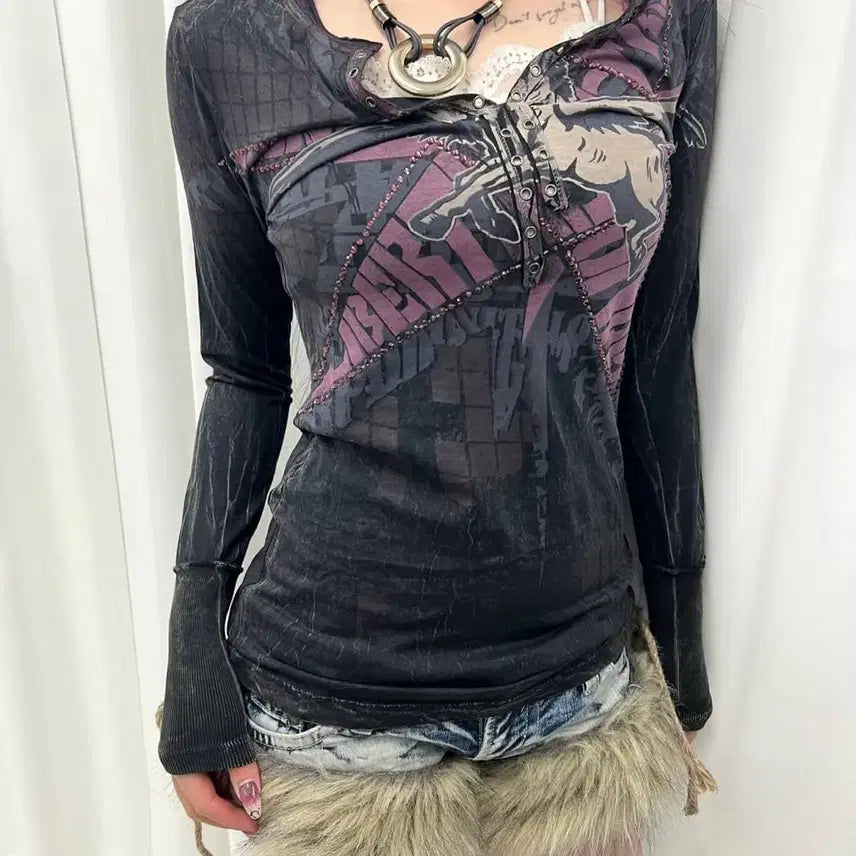 [BUNJANG] Libertalia Y2K Graphic T-Shirt / Libertalia 그래픽 티셔츠 y2k
