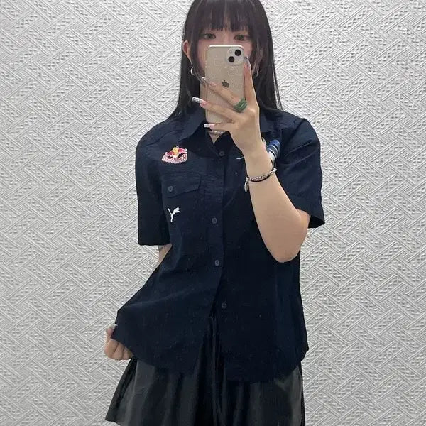 [BUNJANG] Puma Street Punk Redbull Motorcycle Racing Short Sleeve Shirt L / 푸마 스트릿 펑크 레드불 모터사이클 레이싱 반팔 셔츠 L C12837