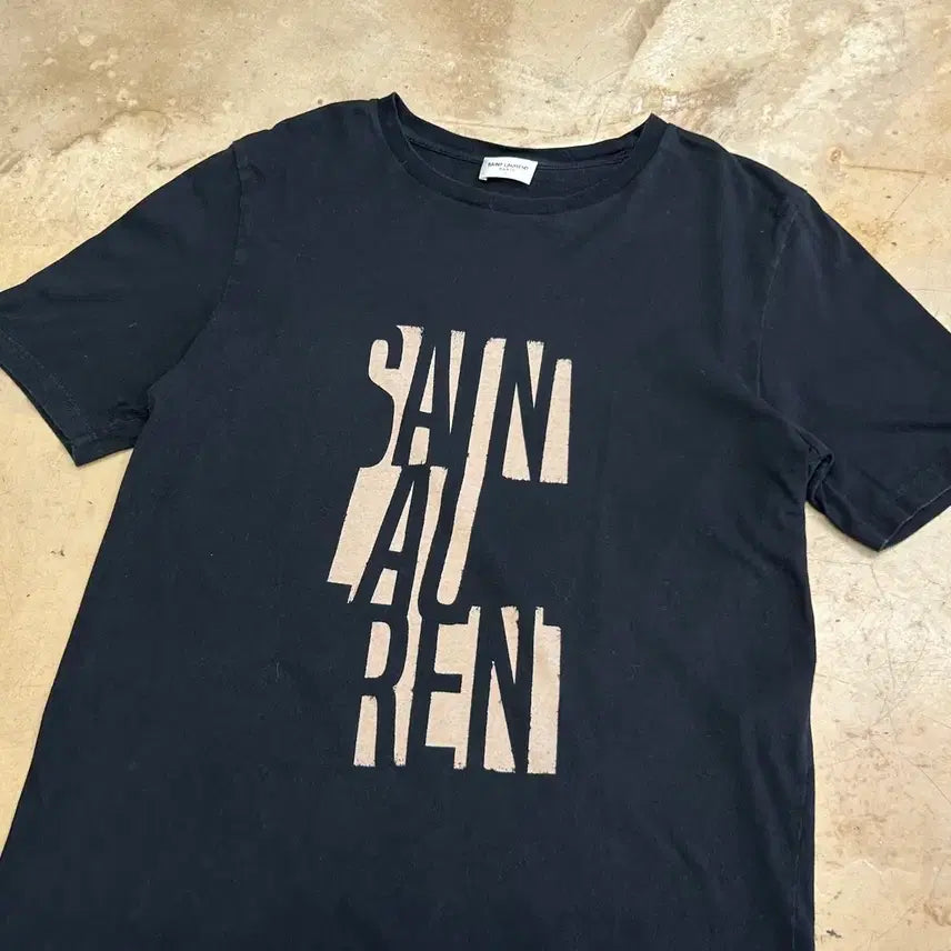 [BUNJANG] Saint Laurent Black Lettering Printing T-Shirt / XS 생로랑 블랙 레터링 프린팅 반팔