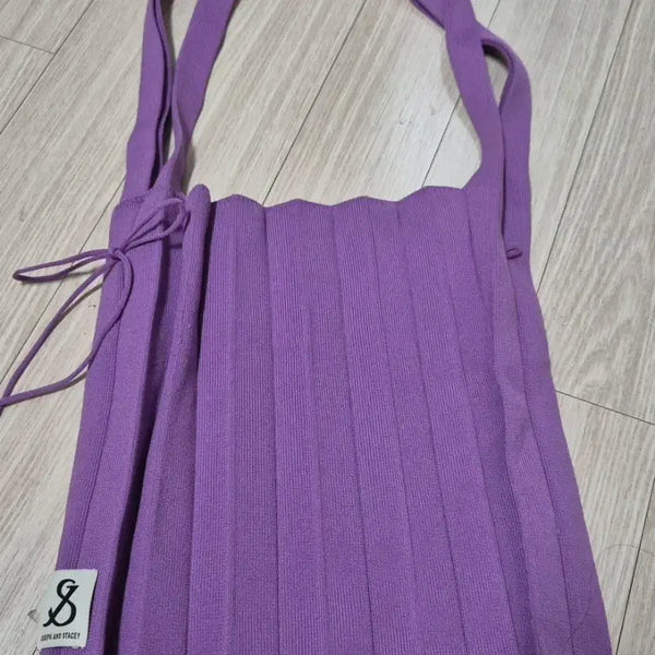 [BUNJANG] Pleats Mama Purple Knit Shoulder Bag / 플리츠마마 보라색 니트 숄더백