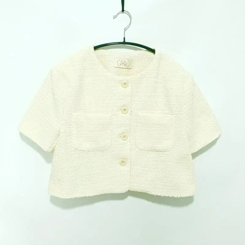 [BUNJANG] COVENT Short Sleeve Tweed Jacket F_S2469 / COVENT 숏슬리브 트위드 자켓 F_S2469