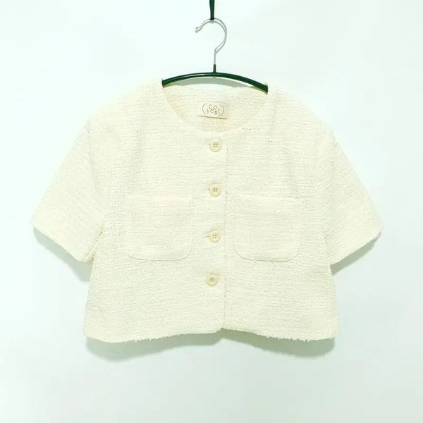 [BUNJANG] COVENT Short Sleeve Tweed Jacket F_S2469 / COVENT 숏슬리브 트위드 자켓 F_S2469