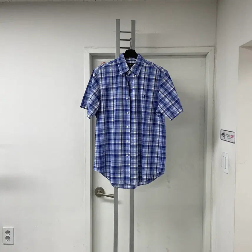 [BUNJANG] Polo Ralph Lauren Check Short Sleeve Shirt Blue M / 폴로 랄프로렌 체크 반팔 셔츠 블루 M