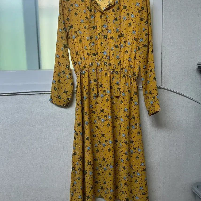 [BUNJANG] Yellow Floral Long Dress / 옐로우 플로럴 롱 원피스
