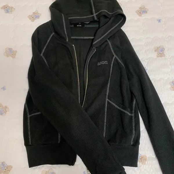 [BUNJANG] AZON BUNNY TRAINING HOOD ZIP-UP Charcoal / 애즈온 BUNNY TRAINING HOOD ZIP-UP