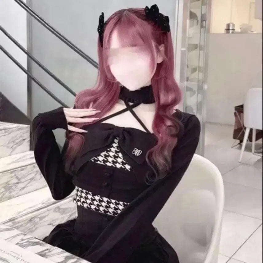 [BUNJANG] Honey Myu Big Ribbon Ensemble Top Black / 급전 )) 허니뮤 빅리본 앙상블 탑 블랙 스나계