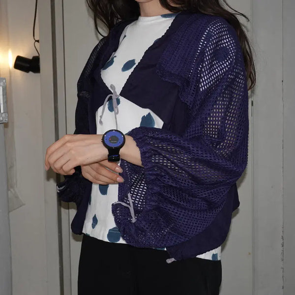 [BUNJANG] Comme des Garçons Cape Mesh Knit Mixed Fabric / 꼼데가르송 케이프