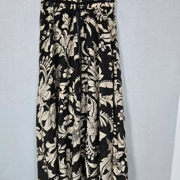 [BUNJANG] Large Floral Print Cotton Banding Skirt Size 66 / 큰꽃가라 아사면 밴딩스커트 66