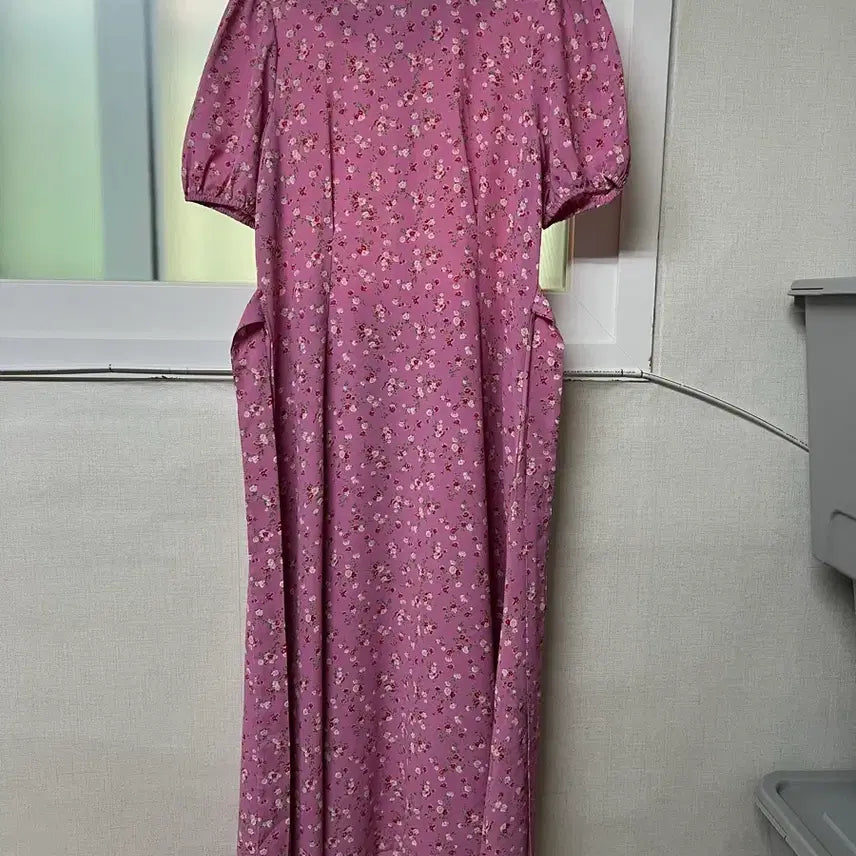 [BUNJANG] Floral Print Long Dress / 꽃무늬 핑크원피스