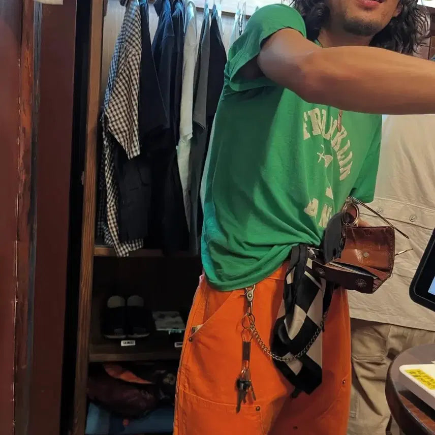 [BUNJANG] STANDING ALIVE LA Double Knee Pants Faded Orange 34x32 / STANDING ALIVE LA DOUBLE KNEE PANTS