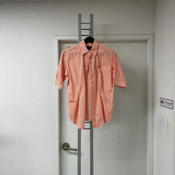 [BUNJANG] Polo Ralph Lauren Striped Short Sleeve Shirt Orange W8 / 폴로 랄프로렌 스트라이프 반팔 셔츠 오렌지 8(W)