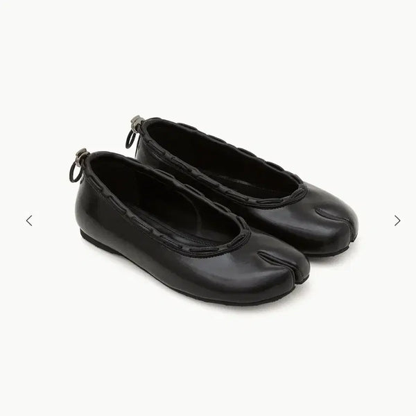 [BUNJANG] Paes Leather String Flat Shoes Black / 페이즈 Paes ] Leather String Flat/ Black250