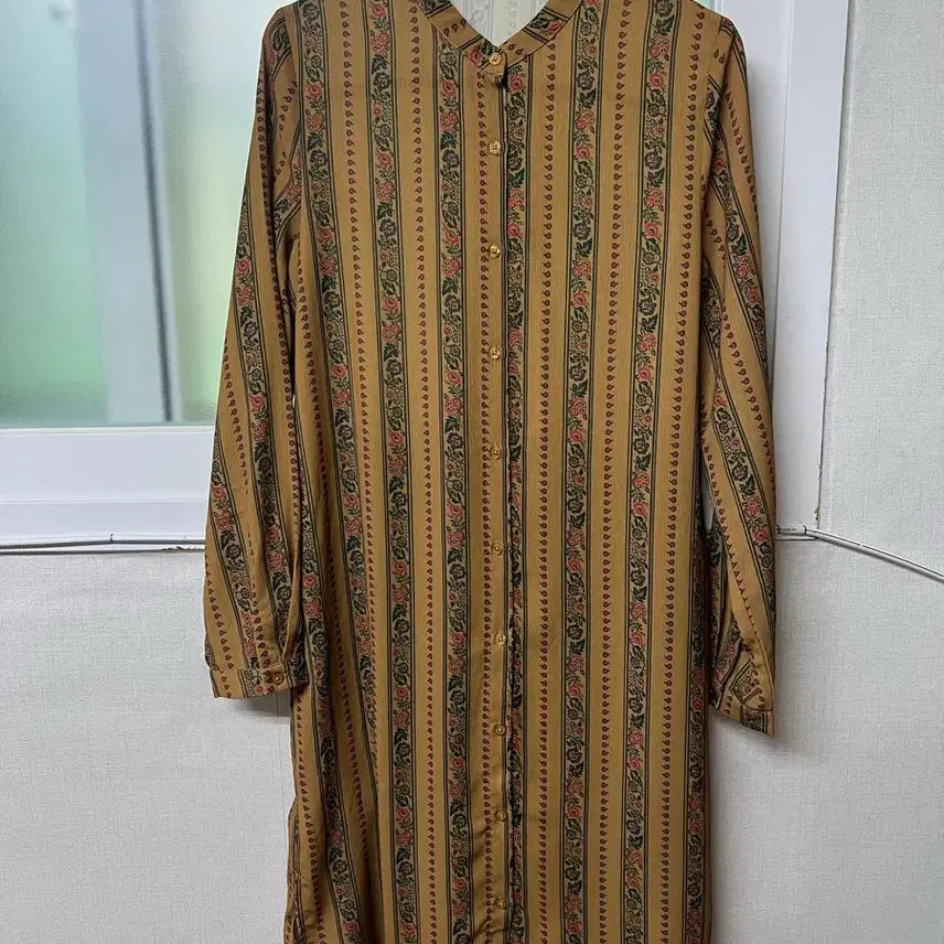 [BUNJANG] MIXXO Pattern Shirt Dress Yellow M / 미쏘 패턴 셔츠 옐로우원피스