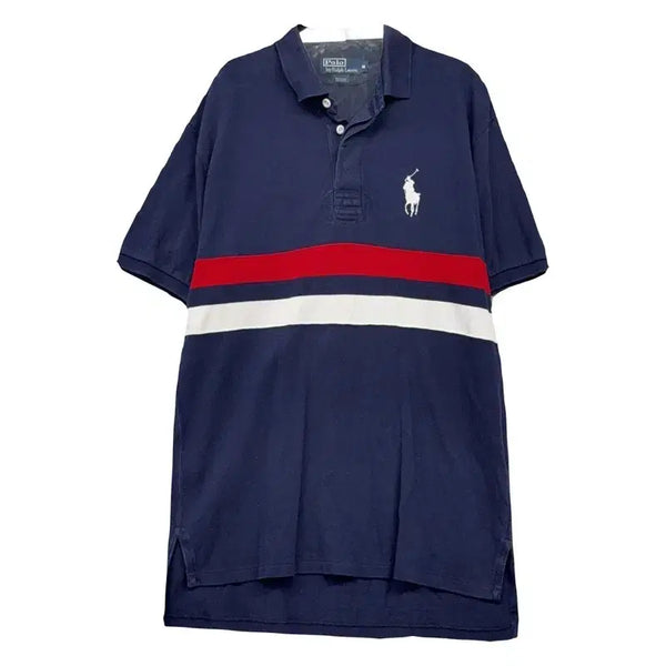 [BUNJANG] Polo Ralph Lauren Navy Logo Short Sleeve Polo Shirt M / 폴로 랄프로렌 네이비 로고 반팔 카라티 M