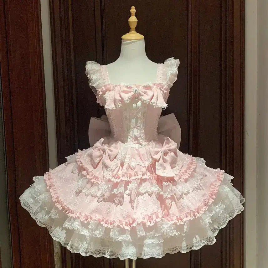[BUNJANG] Classic Lolita Ballet-Style JSK Layered Lace Dress / 클래식 로리타 JSK 발레스타일 다층레이어  레이스 원피스(3컬러)