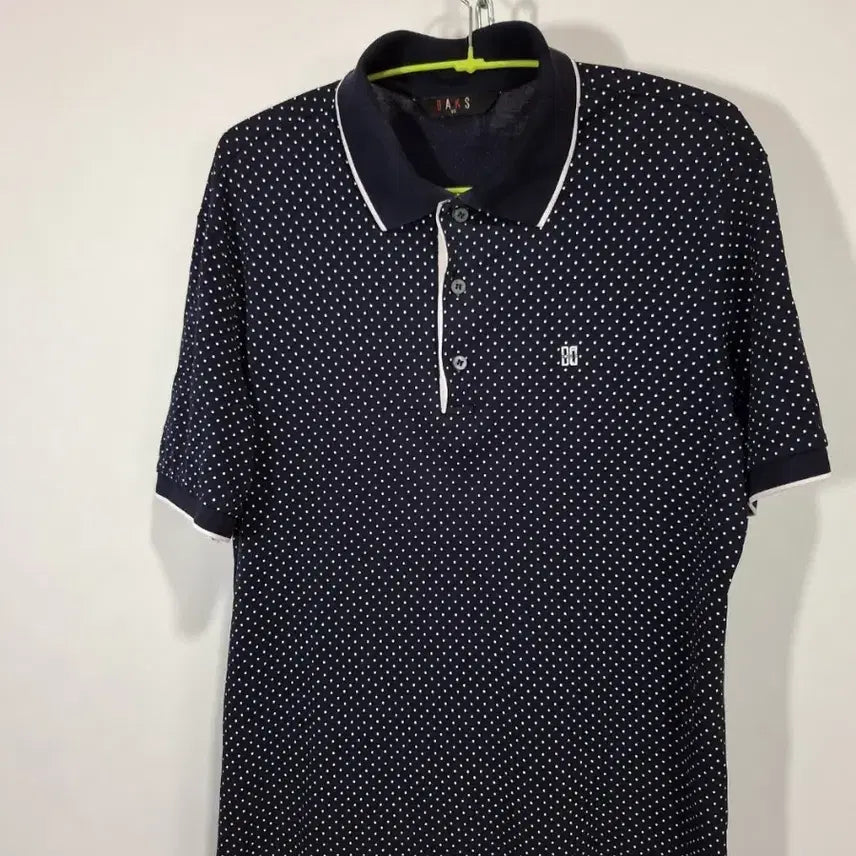 [BUNJANG] Daks Golf Navy Polka Dot Pattern Shirt / 닥스 골프 셔츠 네이비 도트 무늬