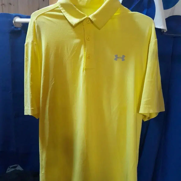 [BUNJANG] Under Armour Short Sleeve Polo Shirt Yellow L / 언더아머 반팔 카라티 옐로우 L