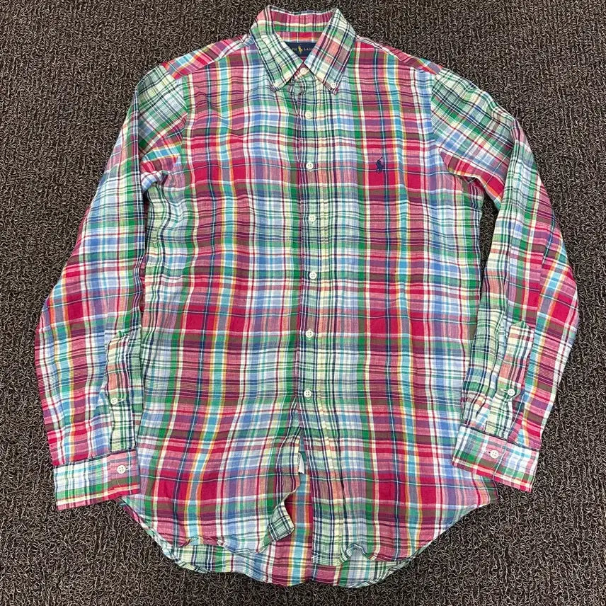 [BUNJANG] Polo Ralph Lauren Linen Plaid Shirt Size S / POLO 폴로 랄프로렌 린넨 마 체크 셔츠 S