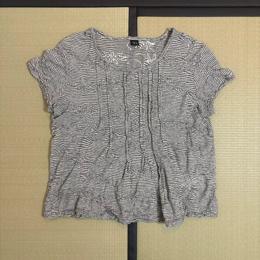 [BUNJANG] Yohji Yamamoto Wrinkle Short Sleeve Blouse / 요지야마모토 링클 반팔 블라우스