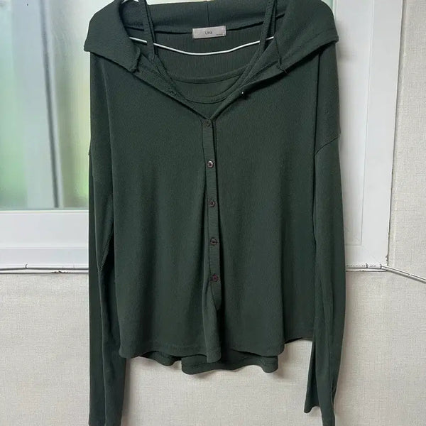 [BUNJANG] V-Neck Cardigan Set Khaki / 브이넥 가디건 카키 셑