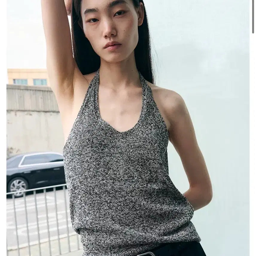 [BUNJANG] Cis-A Sunset Halterneck Sleeveless Knit Black / 시스에이 선셋 홀터넥슬리브리스니트 블랙