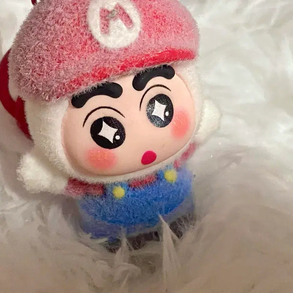 [BUNJANG] Crayon Shin-chan Mario Costume Keyring - Red / 마리오 짱구키링 _레드