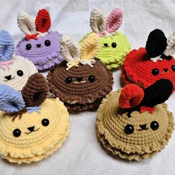 [BUNJANG] Fluffy Rabbit Macaron Keychain / 폭신폭신 토끼마카롱키링