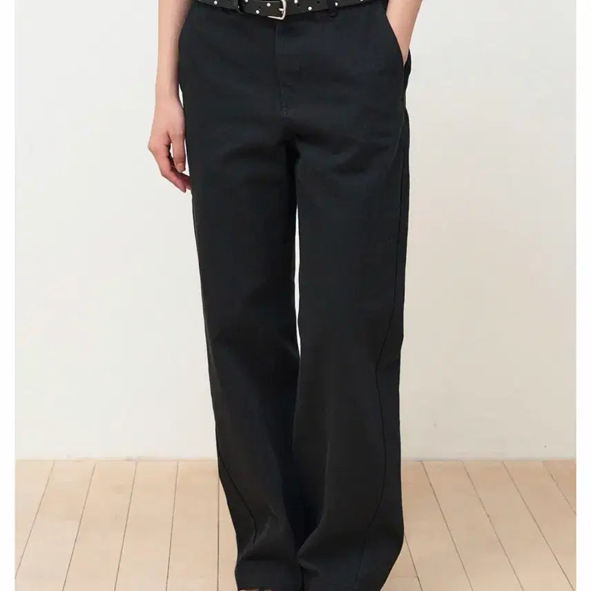 [BUNJANG] Sisea Straight Washed Cotton Pants Black Medium / 시스에이 스트레이트 워싱코튼팬츠 블랙 미듐