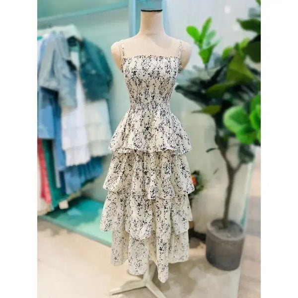 [BUNJANG] Blue & Judy High Tiered String Dress / 세트 [부루앤쥬디 ](의정부점)하이 티어드 끈 원피스 (BQFDR122B