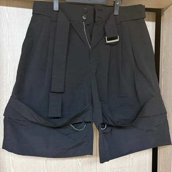 [BUNJANG] Songzio Collection Meta Belted Short Pants Black SG3PT705BK / 송지오 컬렉션 메타 벨티드 숏팬츠 82 SG3PT705BK