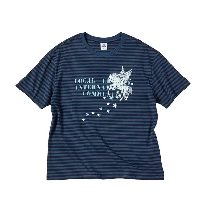 [BUNJANG] Travel Stripe Short Sleeve T-Shirt (New) / (새상품)트래블 스트라이프 반팔티 L[정가 49,000원]
