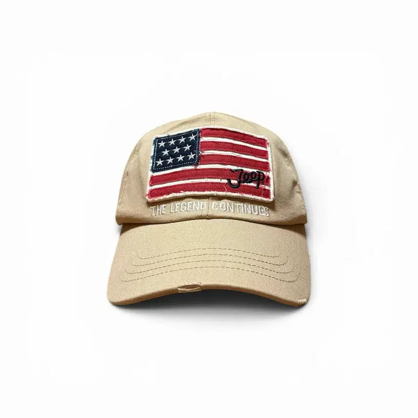 [BUNJANG] Jeep Vintage American Flag Ball Cap / Jeep 지프 성조기 빈티지 볼캡 모자