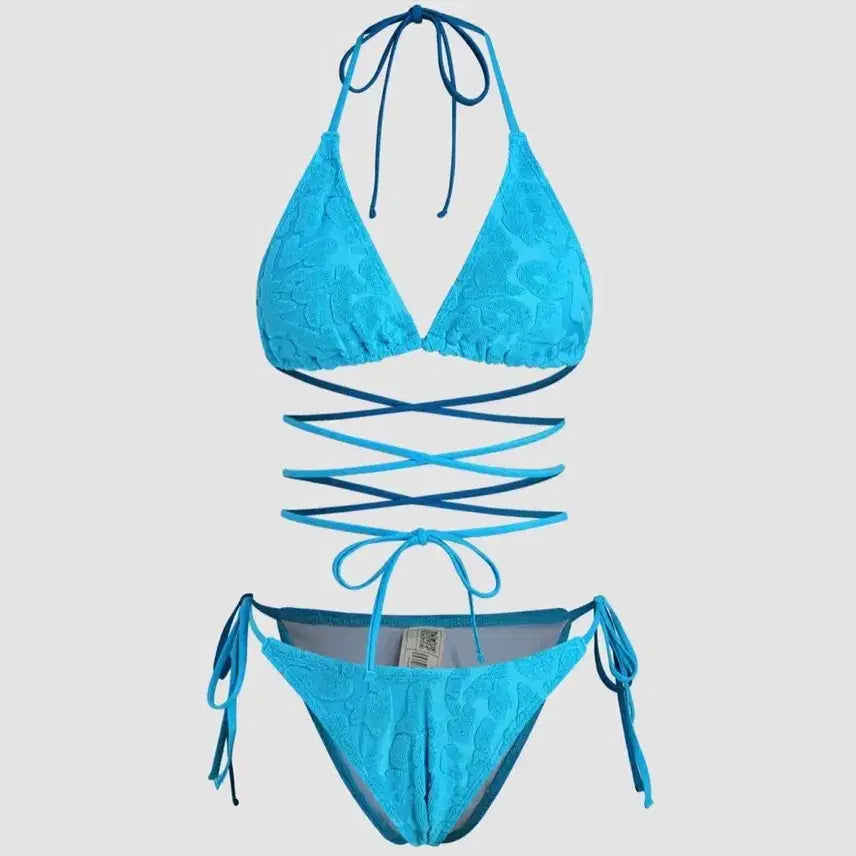 [BUNJANG] Shop Sida Terry Halterneck Bikini Set / 샵사이다) 테리 홀터넥 비키니 세트