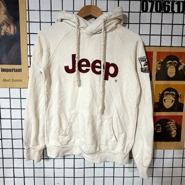 [BUNJANG] Jeep Hoodie Ivory S / 지프 후드티 아이보리 S