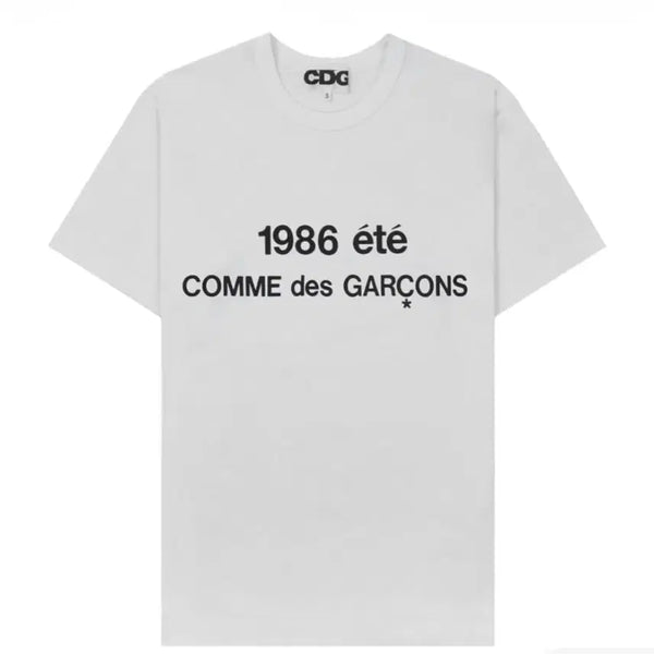[BUNJANG] Comme des Garçons 1986 Cotton Short Sleeve T-Shirt - White, Black (M) / CDG 1986 코튼 반팔티 화이트 블랙 M