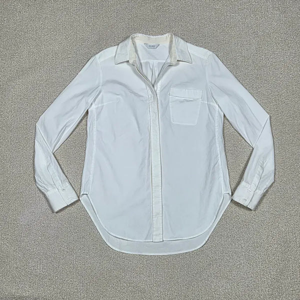 [BUNJANG] TIME Silk Contrast Cotton Blend Long Shirt / [타임] 실크 배색 코튼 블렌드 롱 셔츠 | S00528