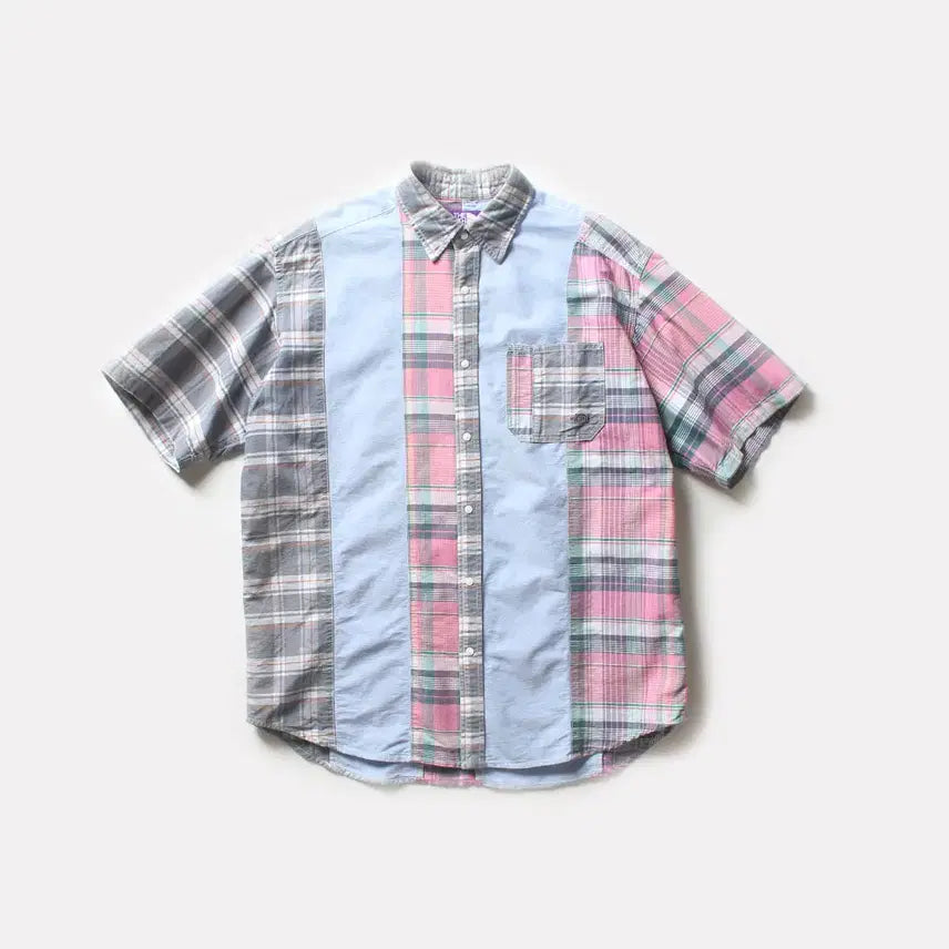 [BUNJANG] The North Face Purple Label Patchwork Half Shirt / 노스페이스 퍼플라벨 패치워크셔츠_2780