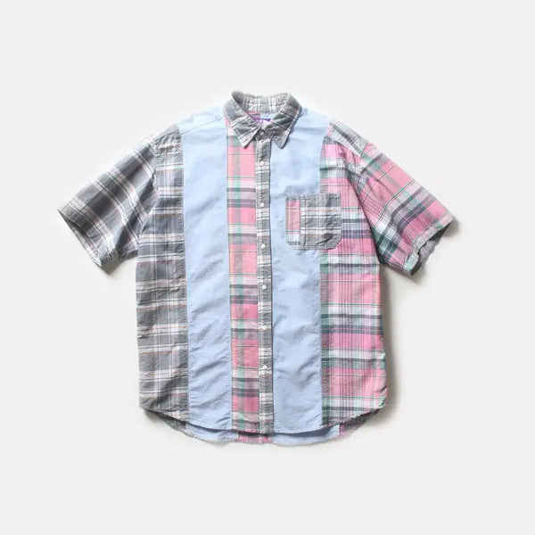[BUNJANG] The North Face Purple Label Patchwork Half Shirt / 노스페이스 퍼플라벨 패치워크셔츠_2780