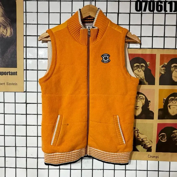 [BUNJANG] W.Angle Orange Knit Vest Size 95 / 와이드앵글 오렌지 니트 조끼 95