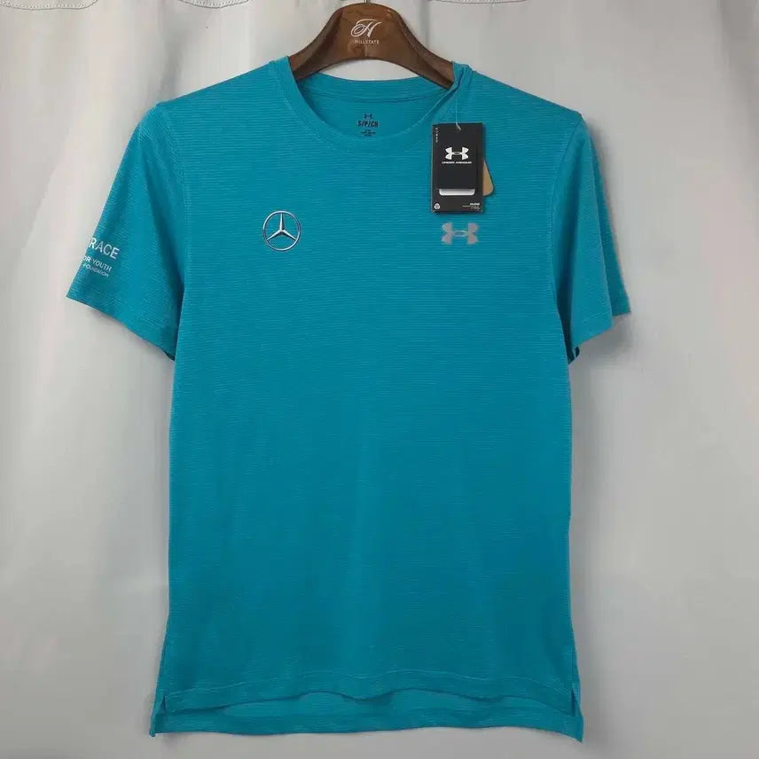 [BUNJANG] Under Armour Blue Performance Short Sleeve T-Shirt / 새상품) 남여S 언더아머 벤츠로고 블루 기능성 반팔 티셔츠
