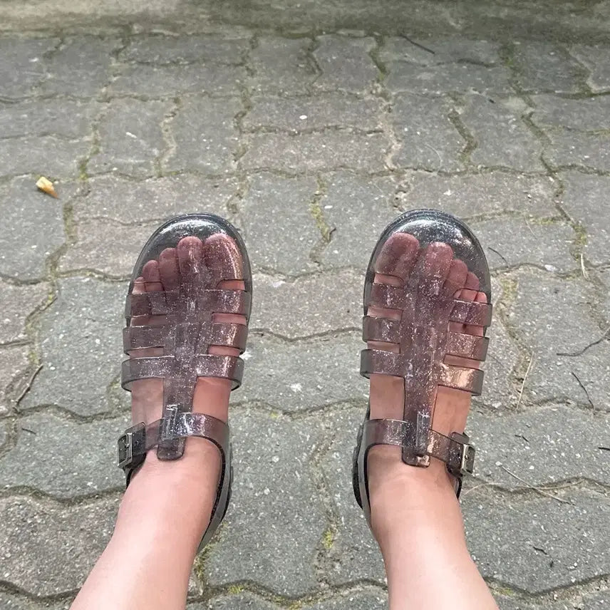 [BUNJANG] Spigen Transparent Jelly Sandals (Size 240-245) / 슈펜 투명 젤리 샌들 240-245가 신어야 맞습니다
