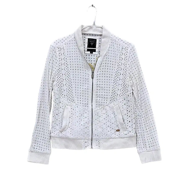 [BUNJANG] Guess Women's Unique Loose Fit Zip-Up Jacket White / 게스 여성 유니크한 루즈핏 집업자켓 80 화이트 01166