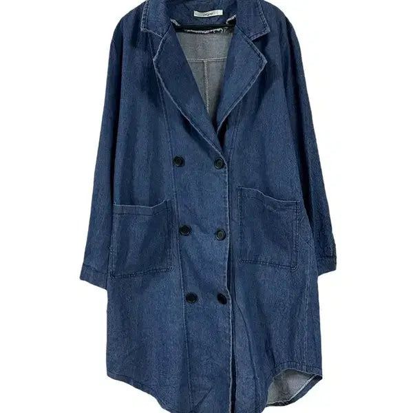 [BUNJANG] F Lips Cotton 100% Denim Double Coat Jacket Navy / [F] LIPS 코튼100% 데님 더블코트자켓 네이비