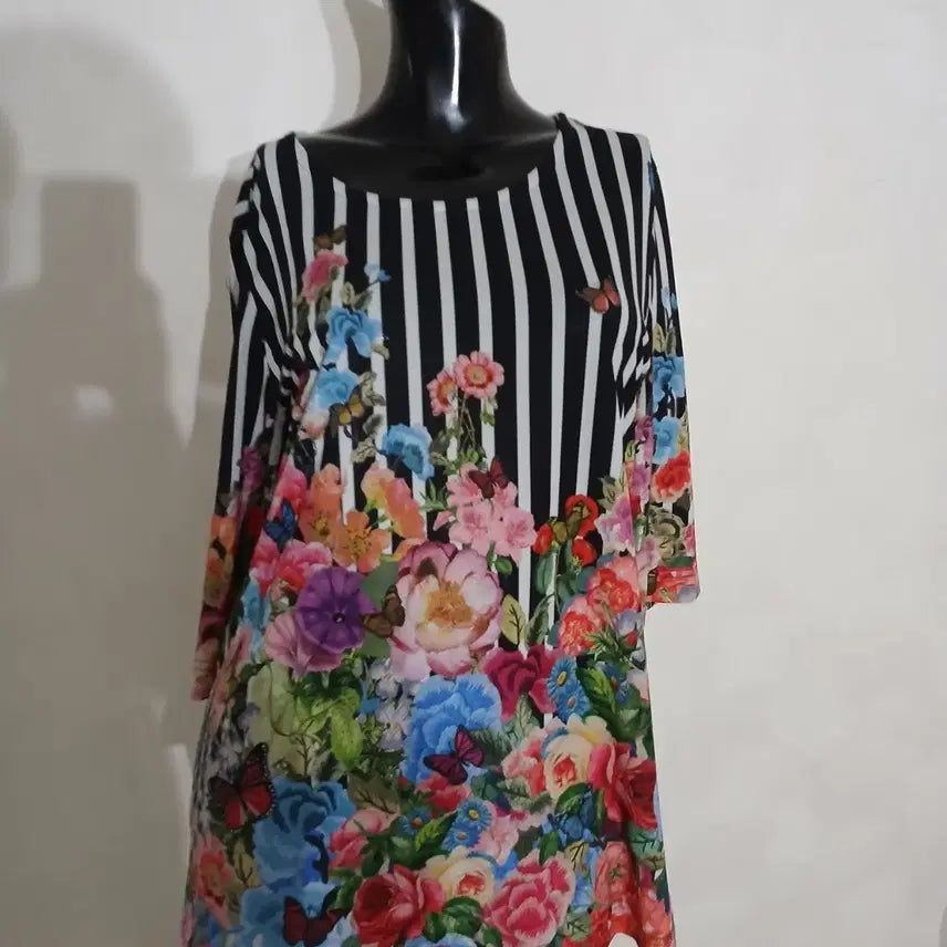 [BUNJANG] Lee Sang Bong Collection Spandex Print T-Shirt / 이상봉 컬렉션 스판 프린트 티