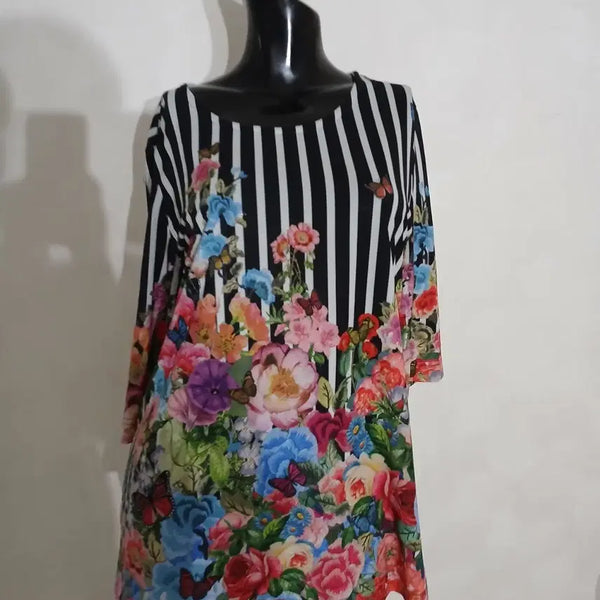 [BUNJANG] Lee Sang Bong Collection Spandex Print T-Shirt / 이상봉 컬렉션 스판 프린트 티