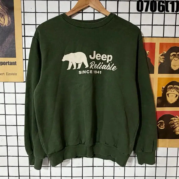 [BUNJANG] Jeep Sweatshirt Green Size S / Jeep 스웻셔츠 그린 S