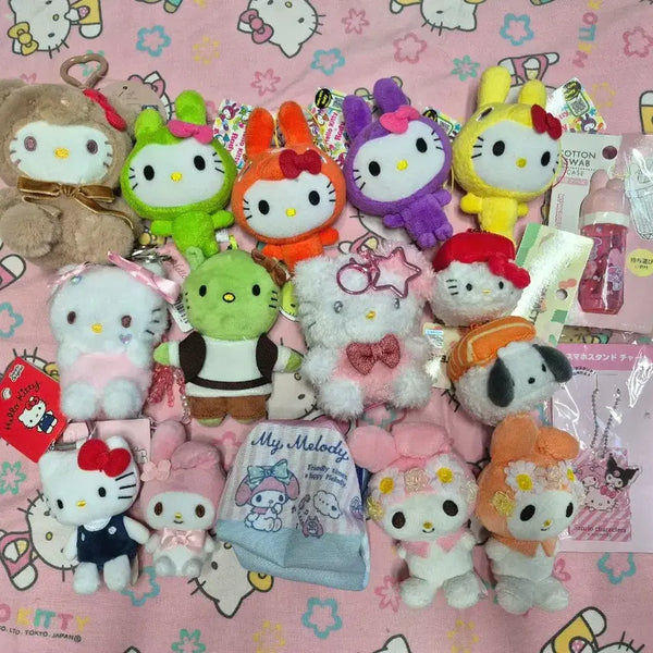 [BUNJANG] Sanrio My Melody Hello Kitty Garu Doll Keyring / 산리오 마이멜로디 헬로키티 키티 갸루 인형 키링 빈티지 산리오 소품 방꾸